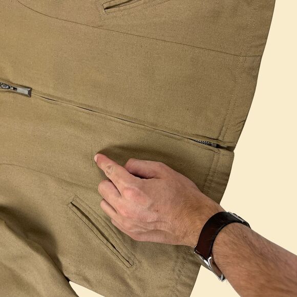 1990s silk M womens jacket, vintage 90s silk/linen brown windbreaker jacket - Picture 7 of 10